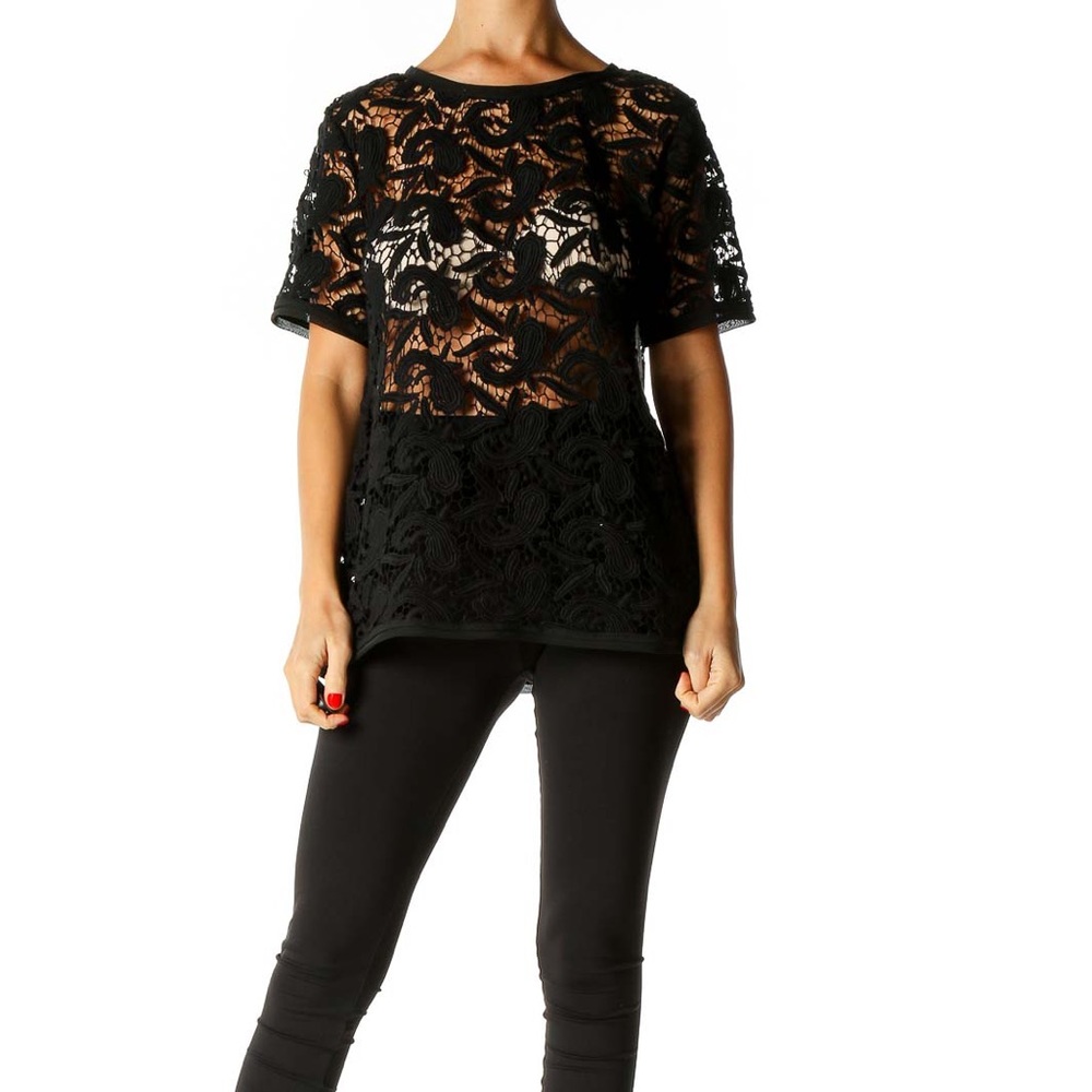 Never worn see threw black top